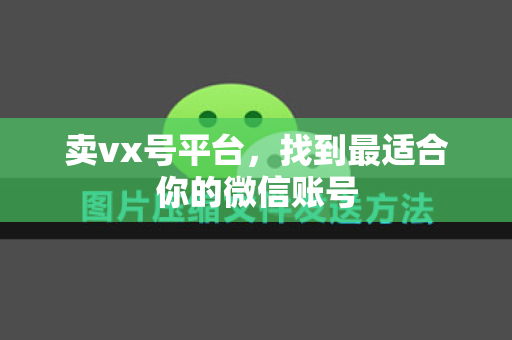 卖vx号平台，找到最适合你的微信账号